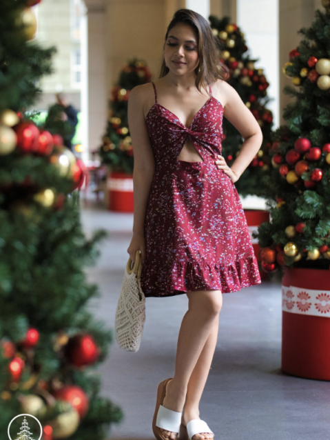 Front Twist Mid Dress